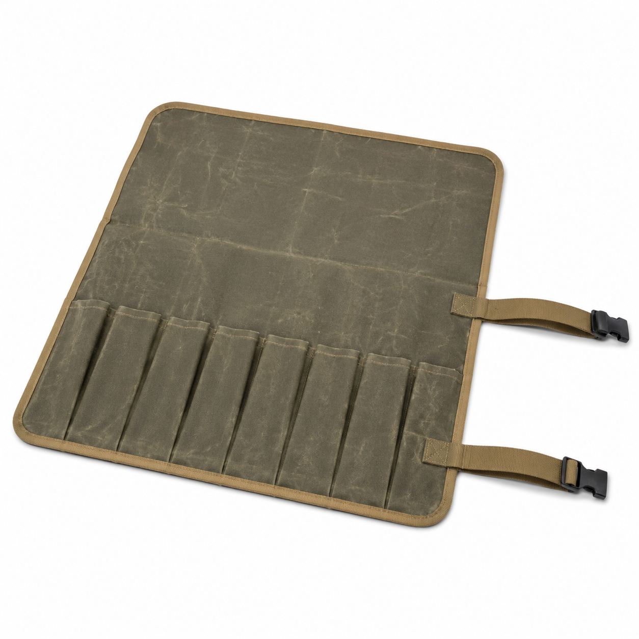 Waxed Canvas 8-Pocket Tool Roll