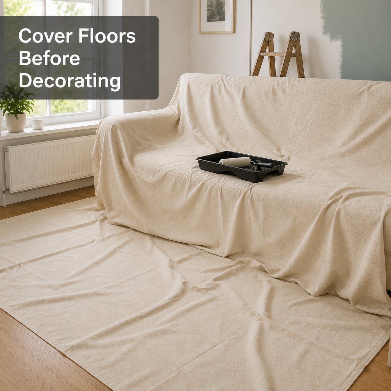 Reusable Heavy-Duty Cotton Decorating Dust Sheet