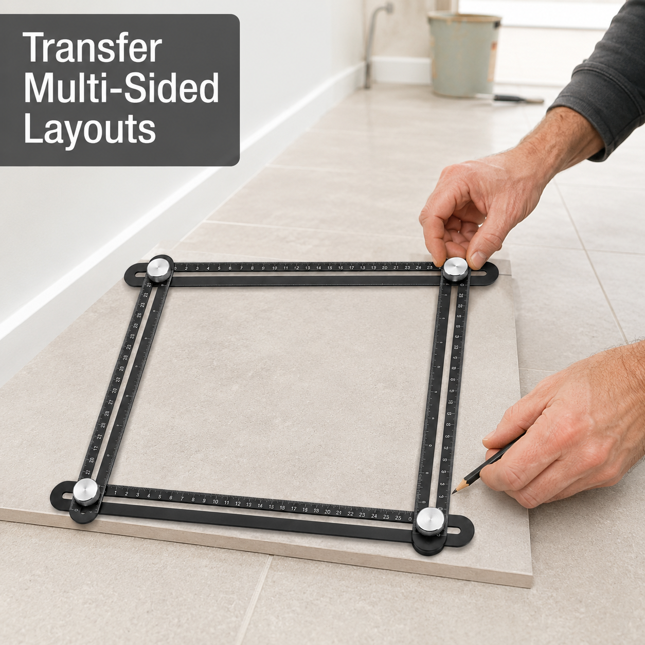 Four-Arm Adjustable Angle Measuring Template