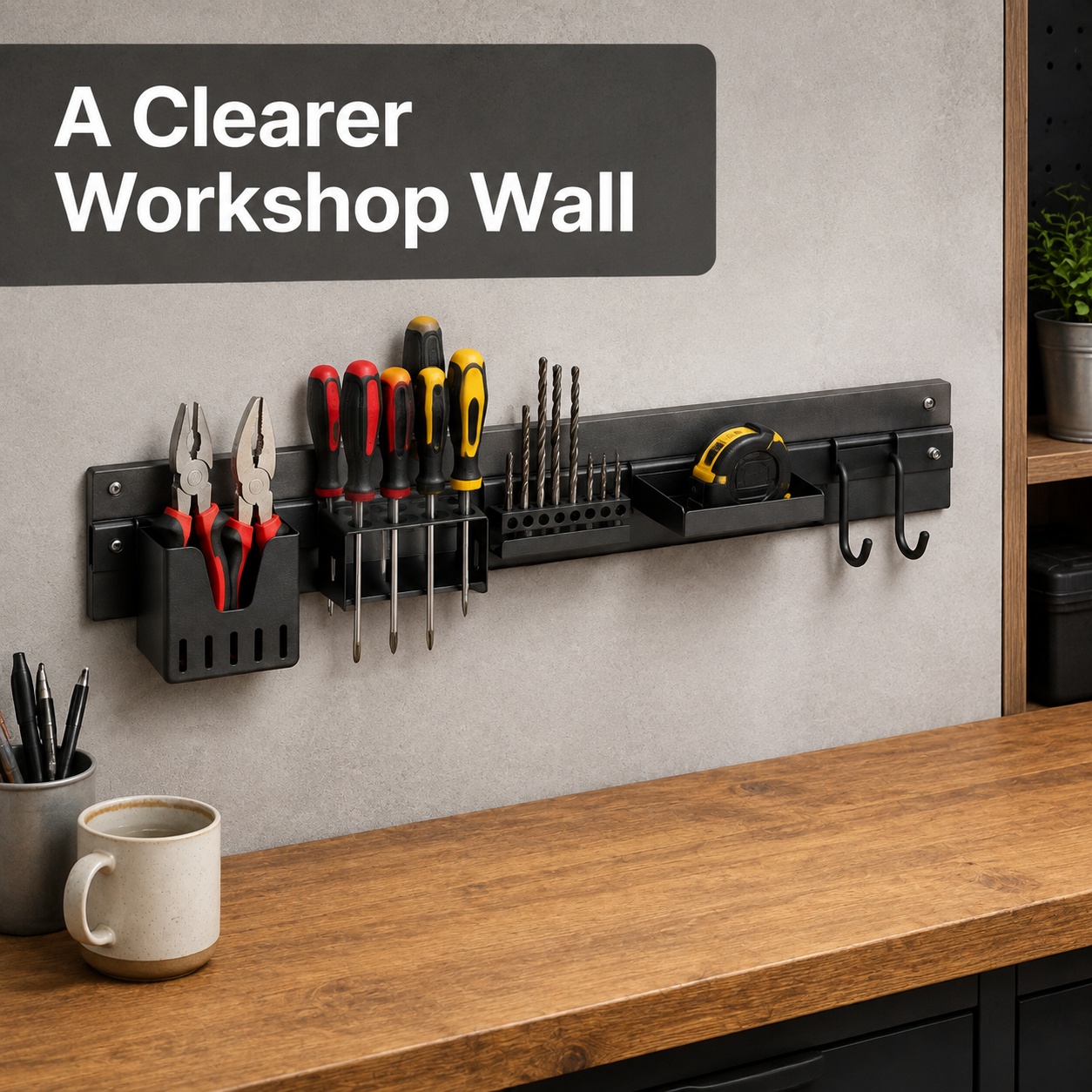 Modular Wall-Mounted Workshop Tool Storage Rack