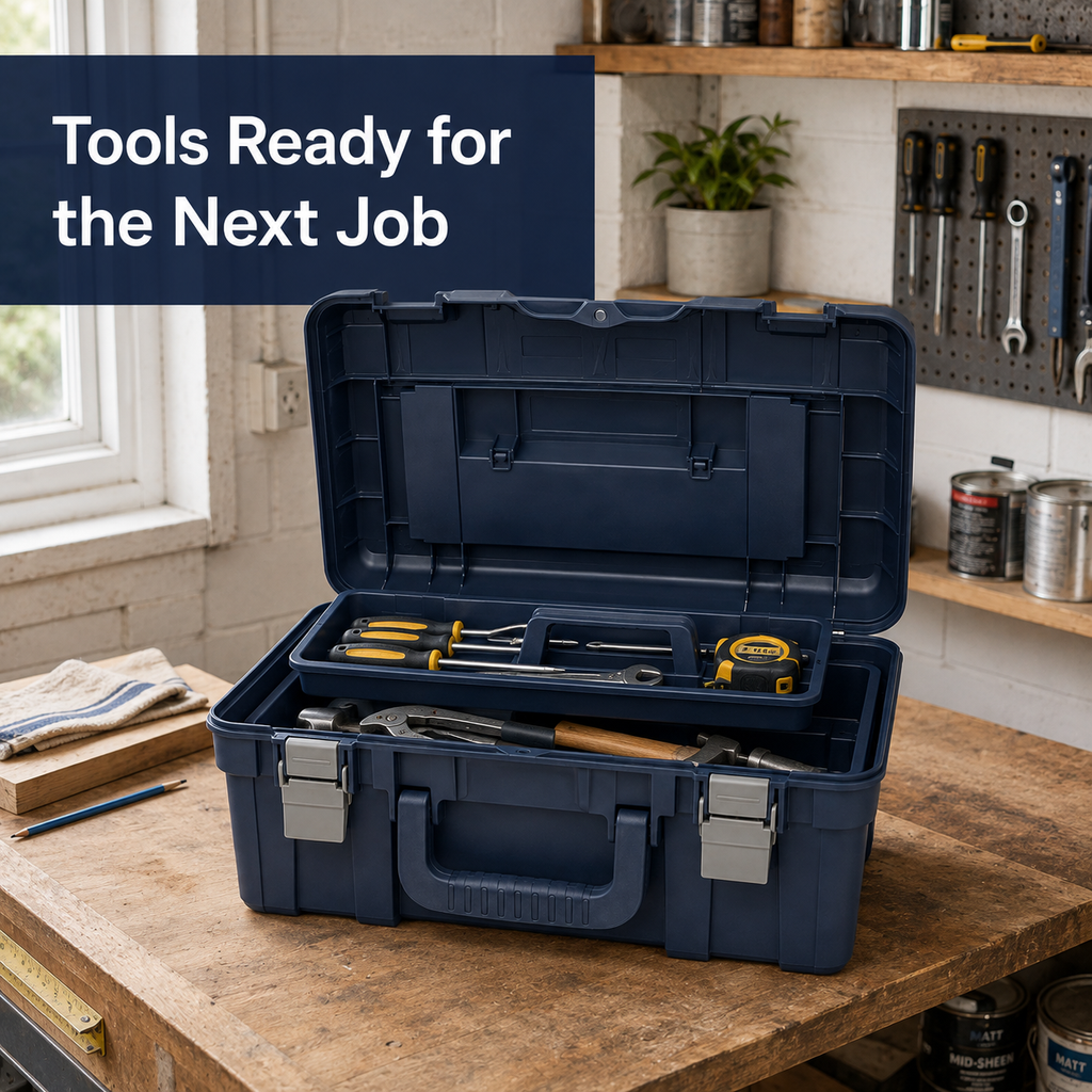 19-Inch Portable Tool Box with Removable Tray