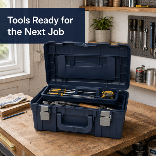 19-Inch Portable Tool Box with Removable Tray
