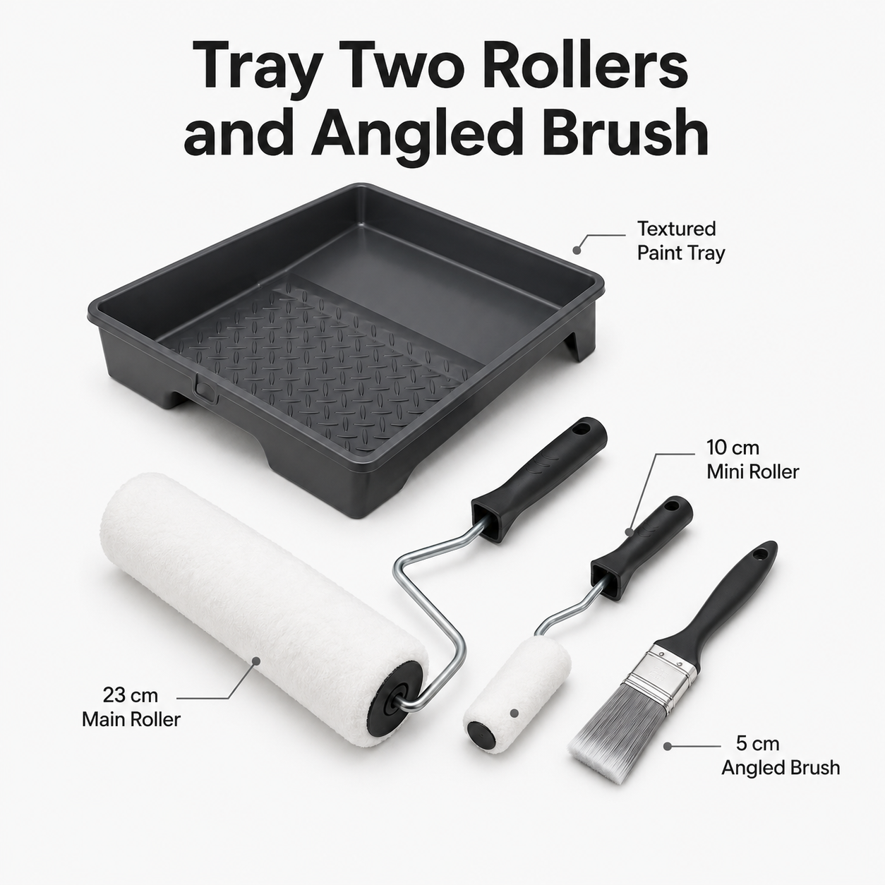4-Piece Paint Roller Tray and Brush Set