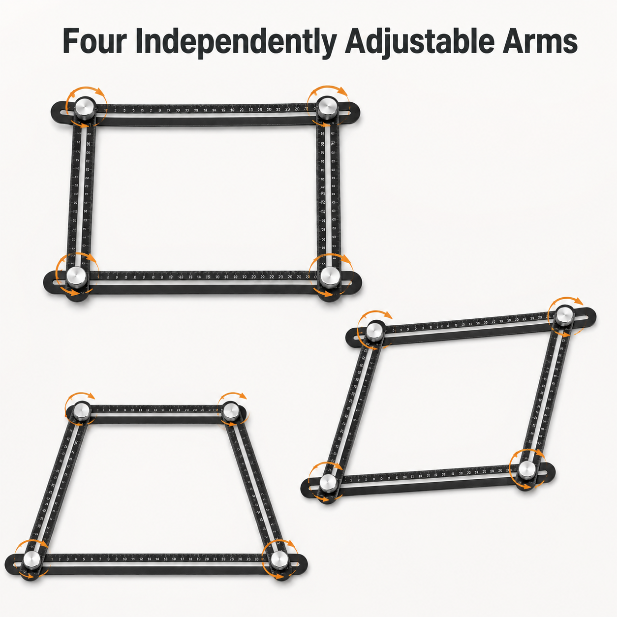 Four-Arm Adjustable Angle Measuring Template