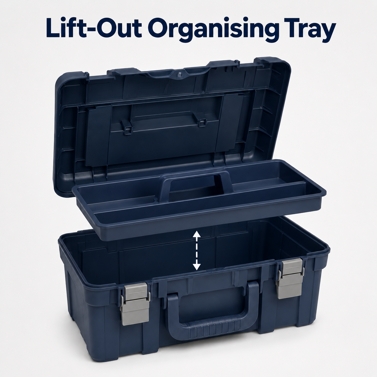 19-Inch Portable Tool Box with Removable Tray