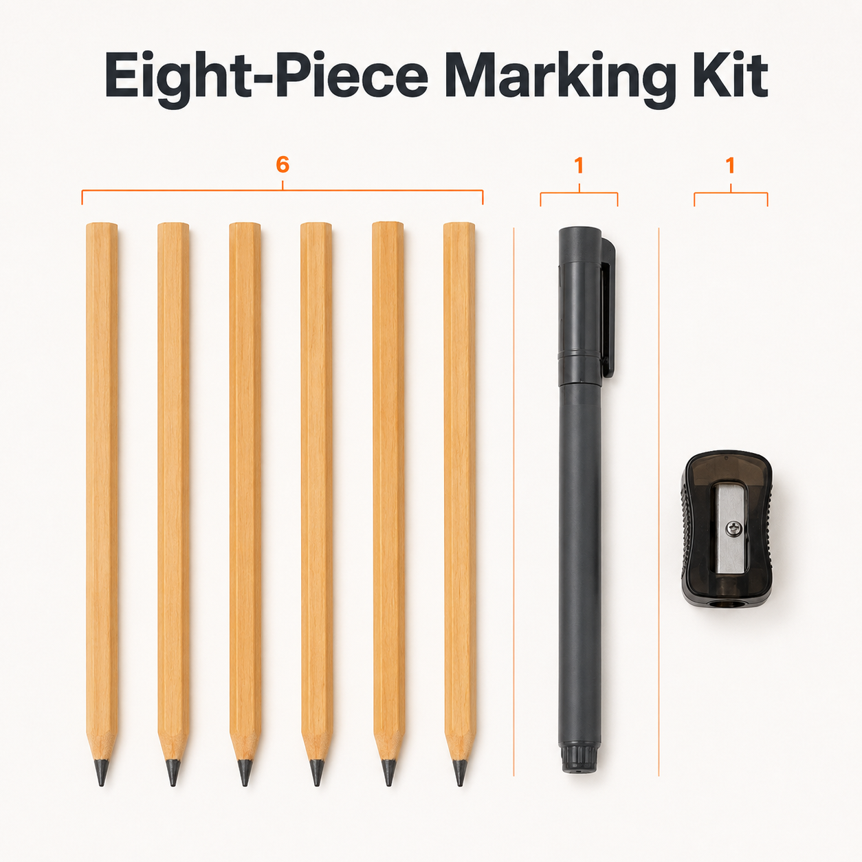 8-Piece Carpenter Pencil and Marker Set