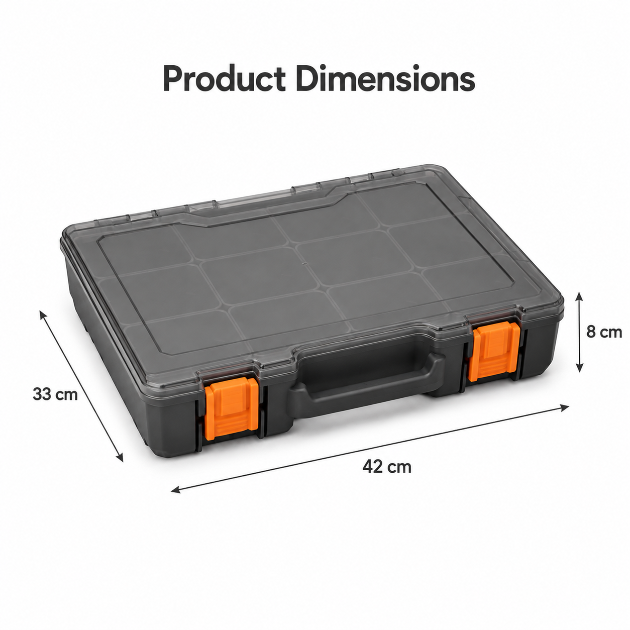 Modular 12-Compartment Small Parts Organiser Case