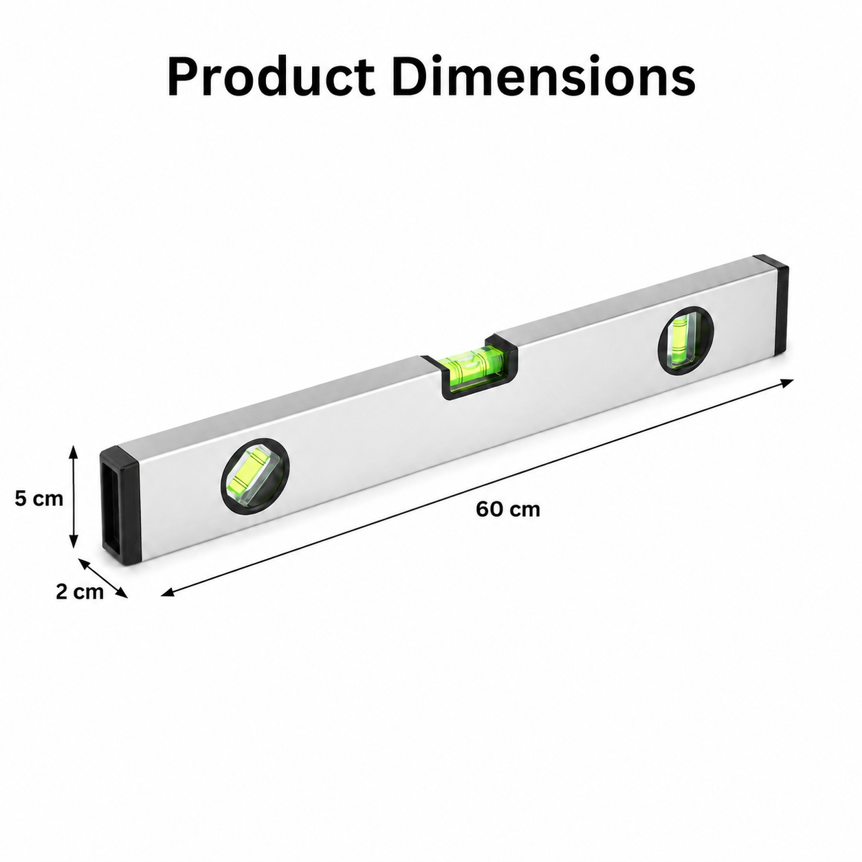 600 mm Aluminium Three-Vial Spirit Level