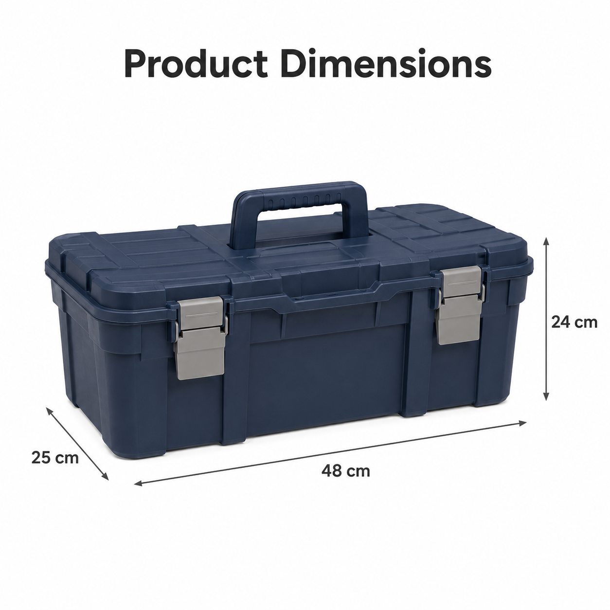 19-Inch Portable Tool Box with Removable Tray