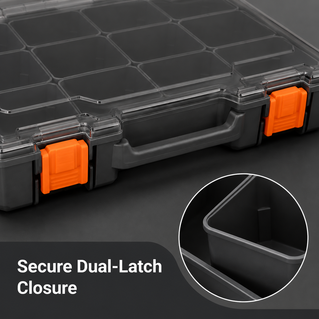 Modular 12-Compartment Small Parts Organiser Case