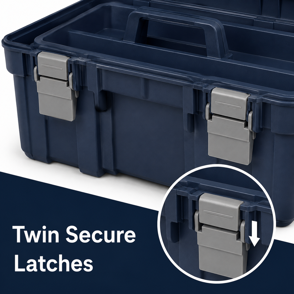 19-Inch Portable Tool Box with Removable Tray